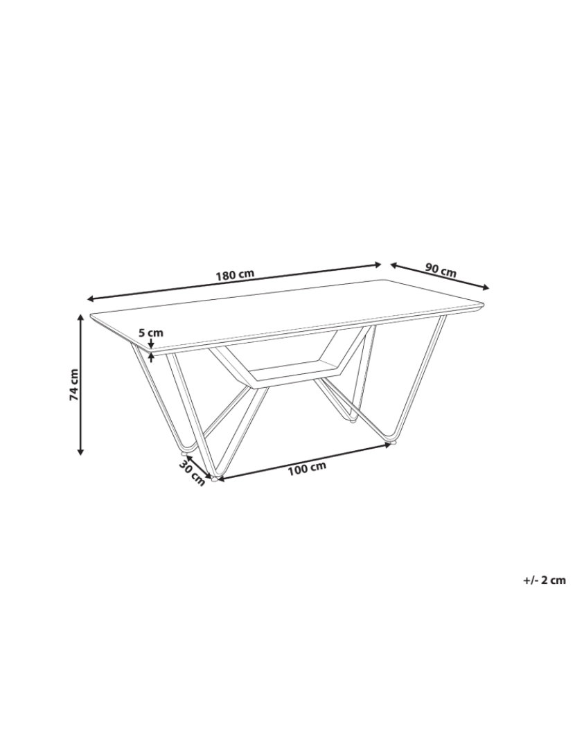 imagem de Mesa de jantar em efeito de betão e preta 180 x 90 cm BANDURA1