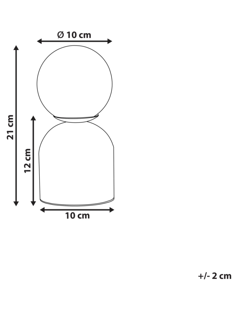 Beliani - Candeeiro de mesa com efeito de mármore branco 21 cm KIWI