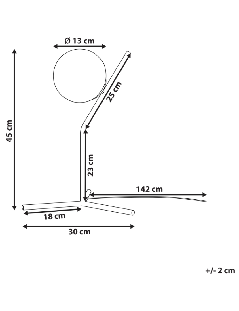 imagem de Candeeiro de mesa em vidro preto 45 cm WAPITI1