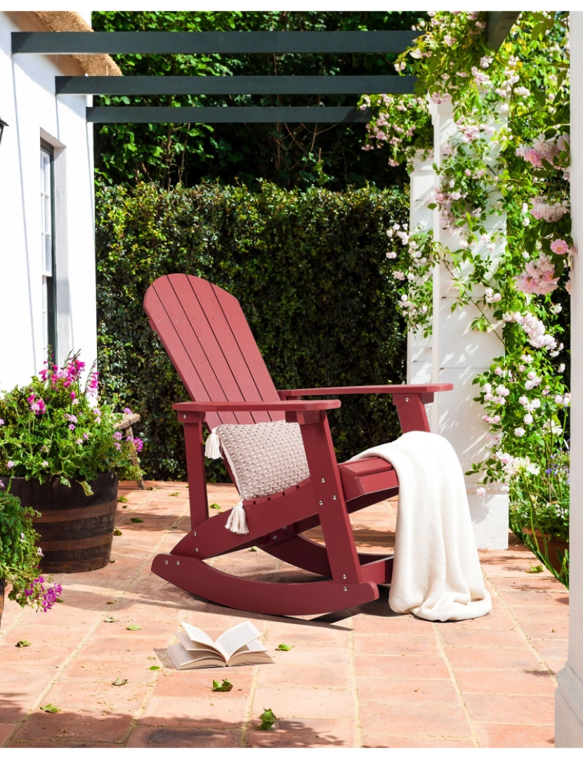 imagem de Cadeira de jardim Derivado de madeira Vermelho ADIRONDACK2