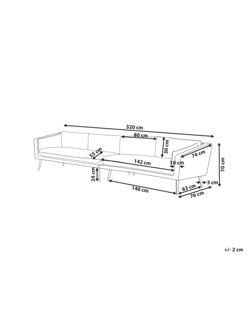 Beliani - Sofá de jardim Poliéster Cinzento LORETELLO