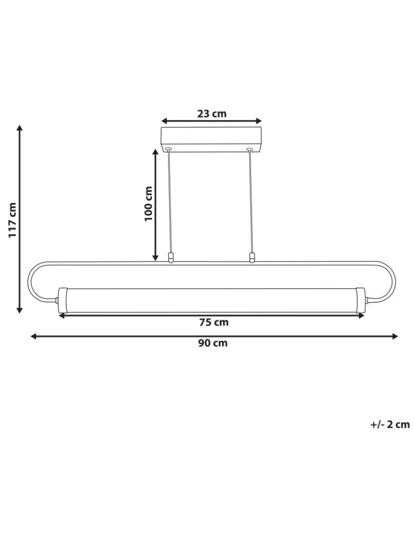 Beliani - Candeeiro suspenso LED em metal preto HENRY