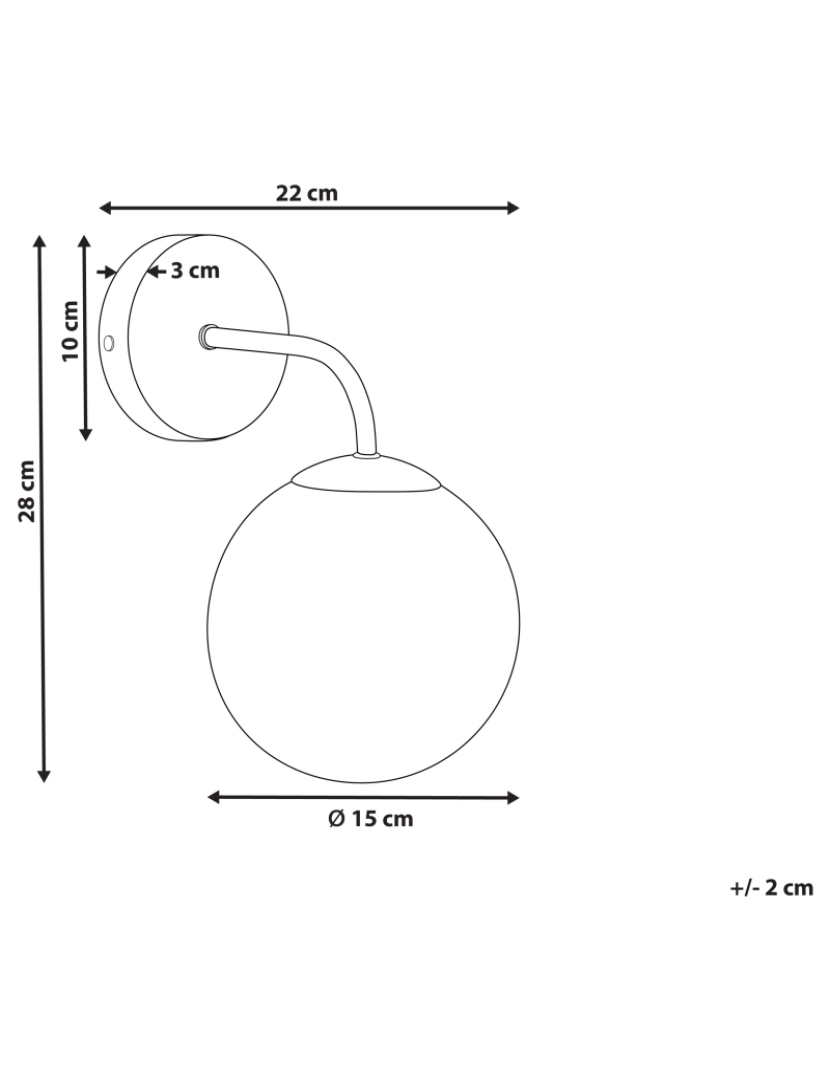 imagem de Candeeiro de parede em metal vermelho 28 cm BOOMI1