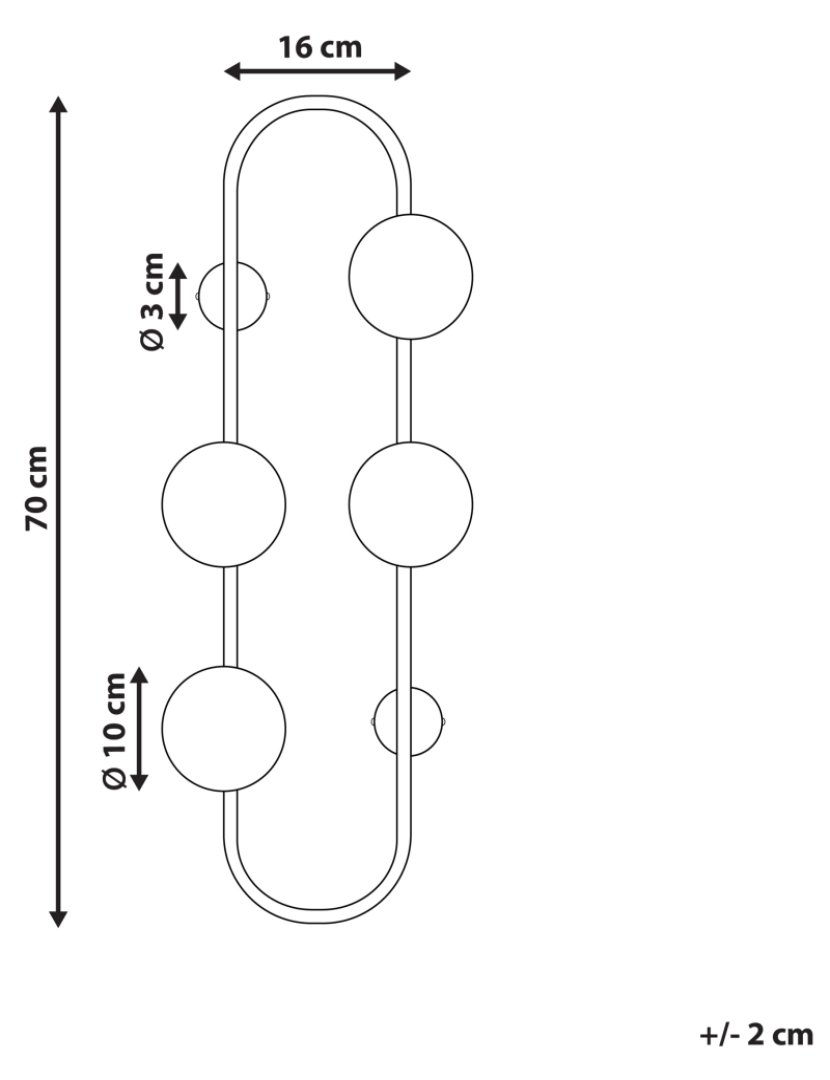 imagem de Candeeiro de parede para 4 lâmpadas preto 70 cm YANGO1