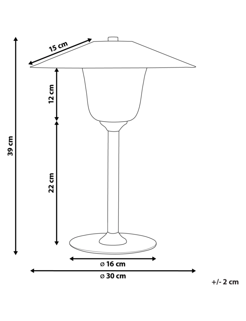 Beliani - Candeeiro de mesa em madeira branca 39 cm MOPPY