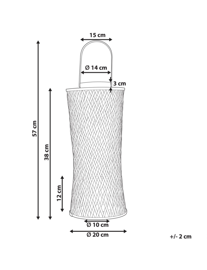 Beliani - Lanterna em bambu preto 38 cm MACTAN