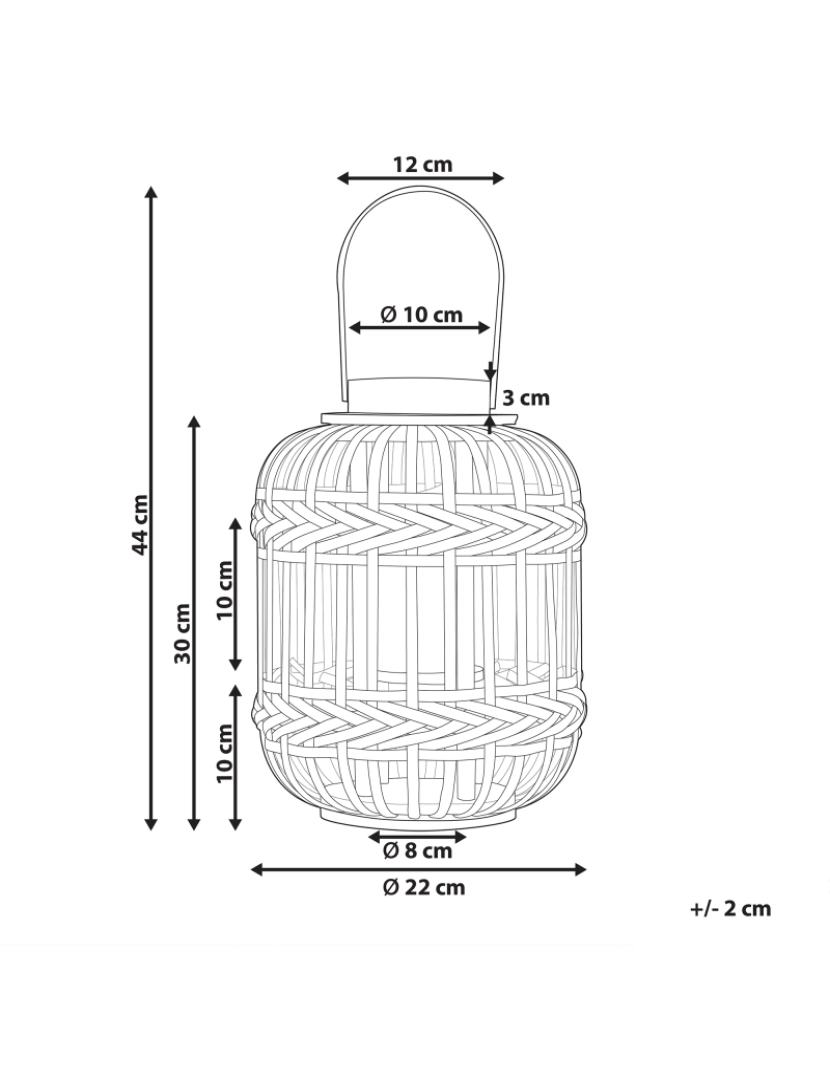 Beliani - Lanterna em bambu preto 30 cm BORACAY
