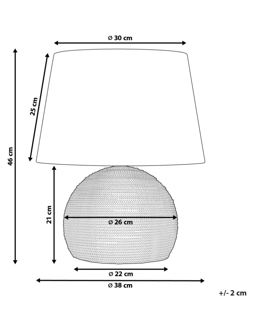 Beliani - Candeeiro de mesa em corda de palha 46 cm GROWEE