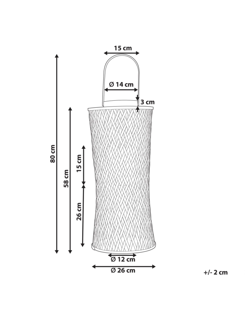 Beliani - Lanterna em bambu preto 58 cm MACTAN