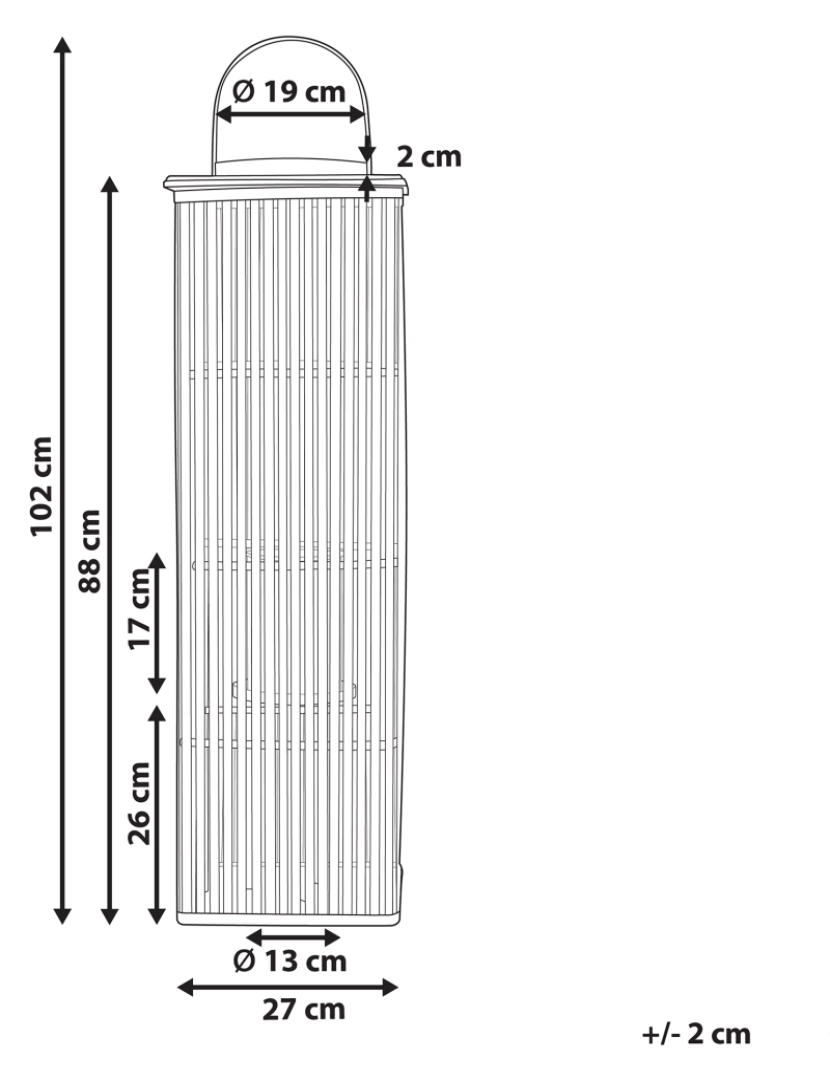 Beliani - Lanterna em madeira de bambu natural 88 cm BALABAC