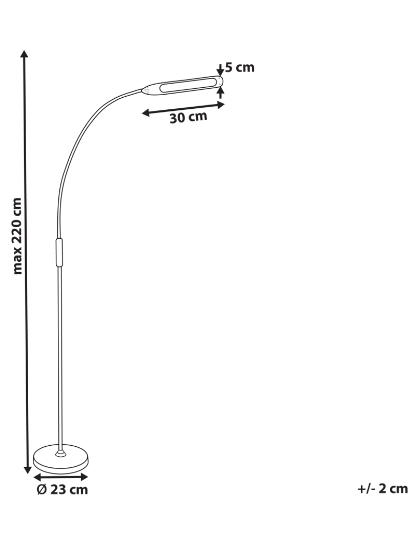 Beliani - Candeeiro de pé LED preto 220 cm YANTIC