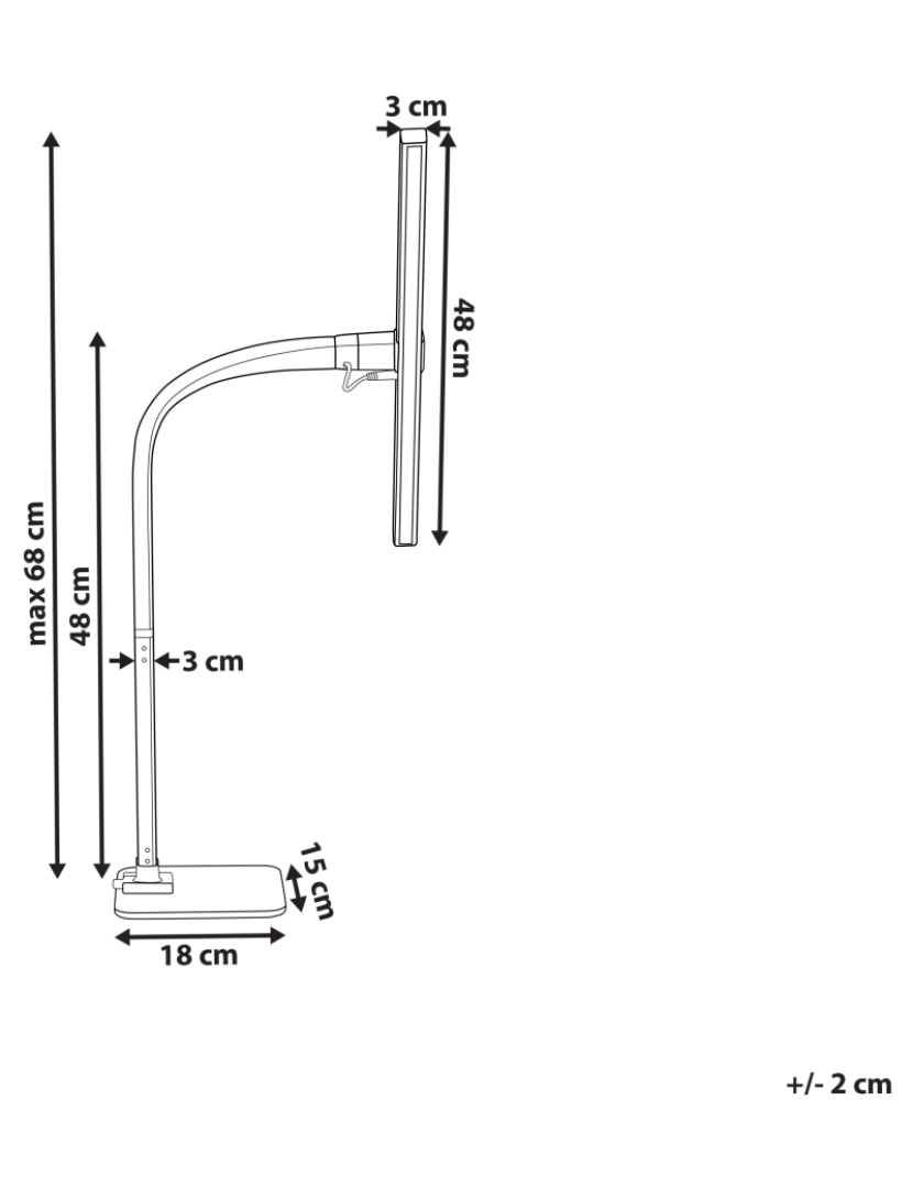 imagem de Candeeiro de mesa LED preto 68 cm KOURIS1