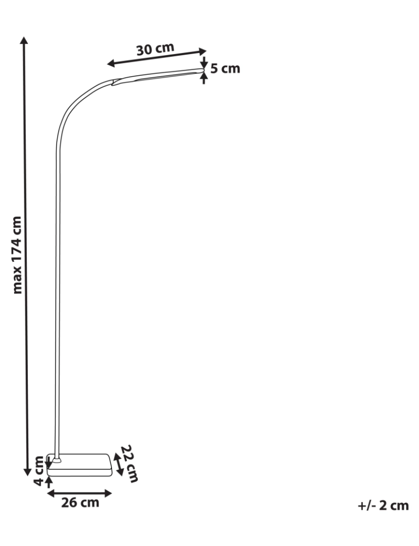 imagem de Candeeiro de pé LED preto 174 cm NORMA1