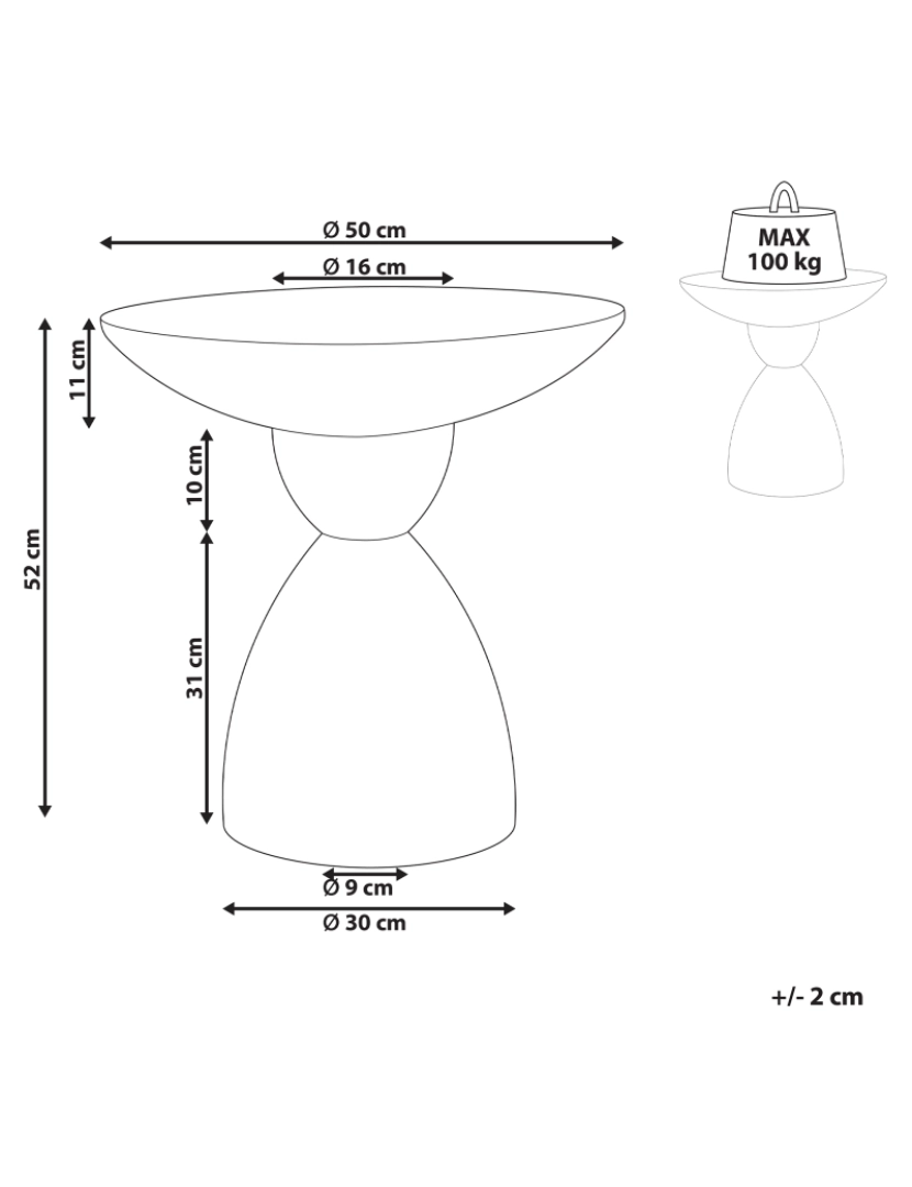 Beliani - Mesa de apoio branca creme com efeito terrazzo CAFFI