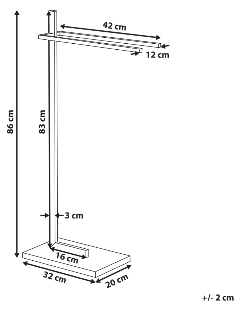 Beliani - Toalheiro preto 45 x 86 cm SELVA