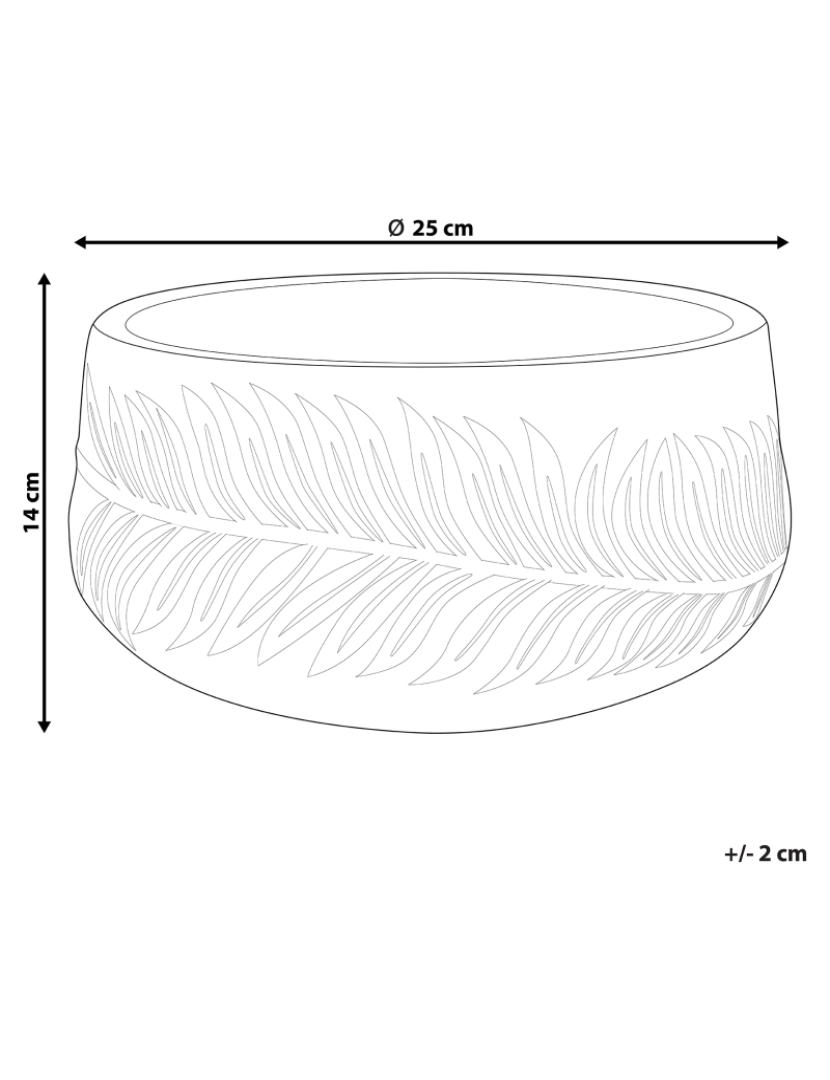 Beliani - Vaso para plantas em fibra de argila cinzenta 25 x 25 x 14 cm FTERO