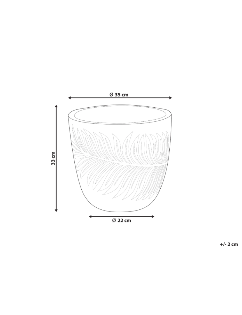 Beliani - Vaso para plantas em fibra de argila cinzenta 35 x 35 x 33 cm FTERO