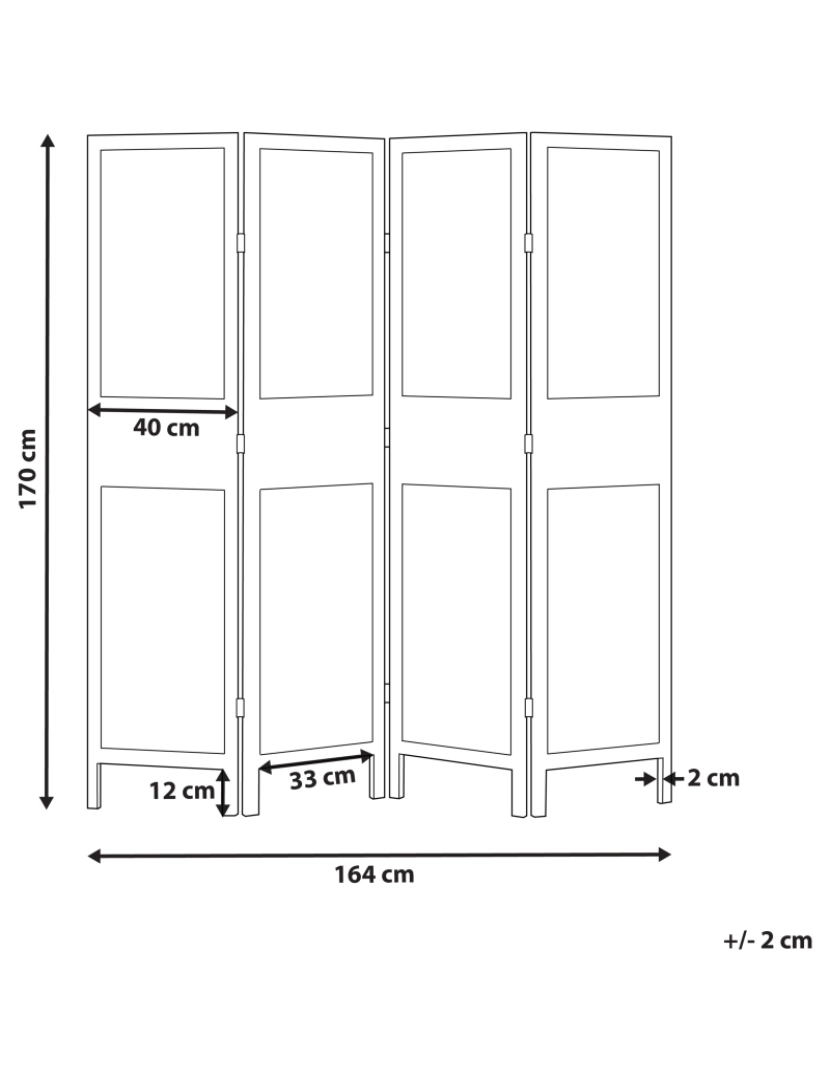 Beliani - Biombo com 4 painéis em madeira castanha clara 170 x 164 cm BRENNERBAD