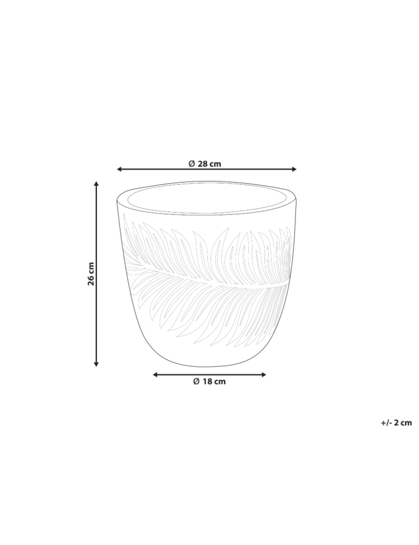 imagem de Vaso para plantas em fibra de argila cinzenta 28 x 28 x 16 cm FTERO1