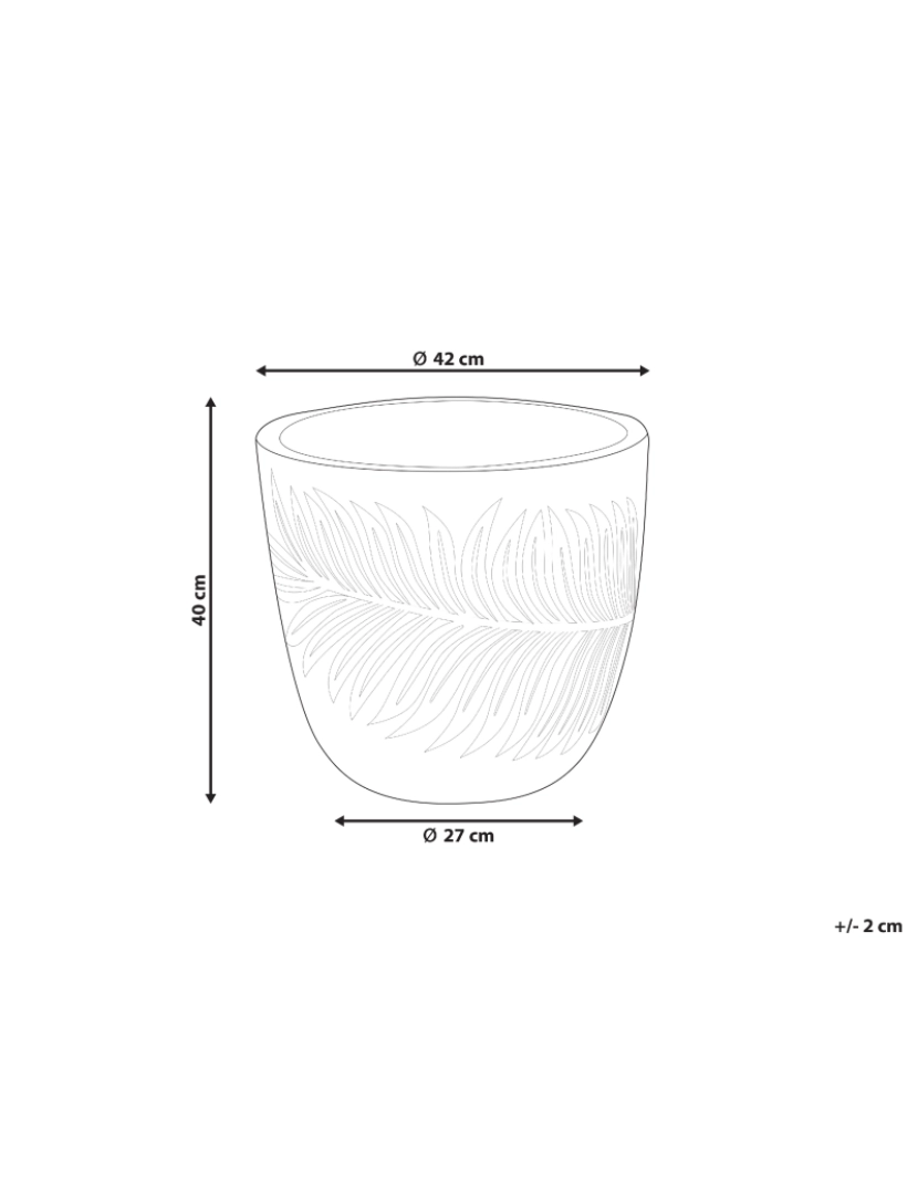 Beliani - Vaso para plantas em fibra de argila cinzenta 42 x 42 x 40 cm FTERO