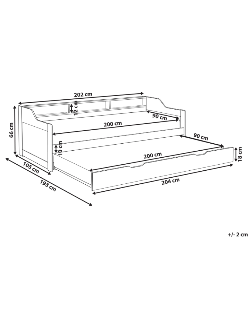 Beliani - Cama dupla em madeira branca 90 x 200 cm EDERN