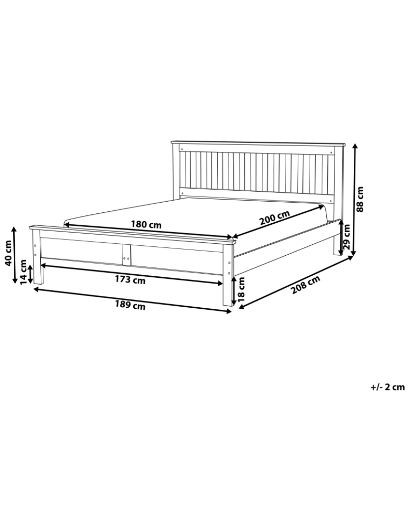 Beliani - Cama de casal em madeira escura 180 x 200 cm MAYENNE