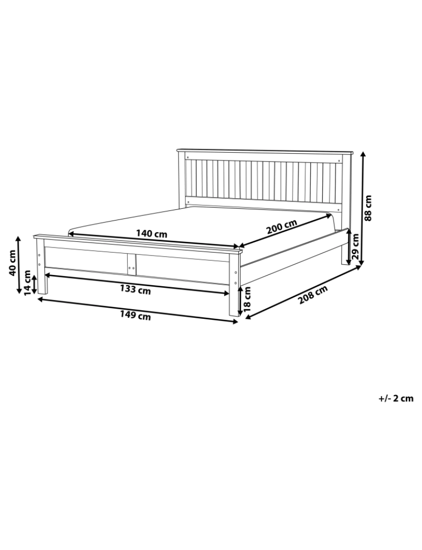 imagem de Cama de casal em madeira escura 140 x 200 cm MAYENNE1