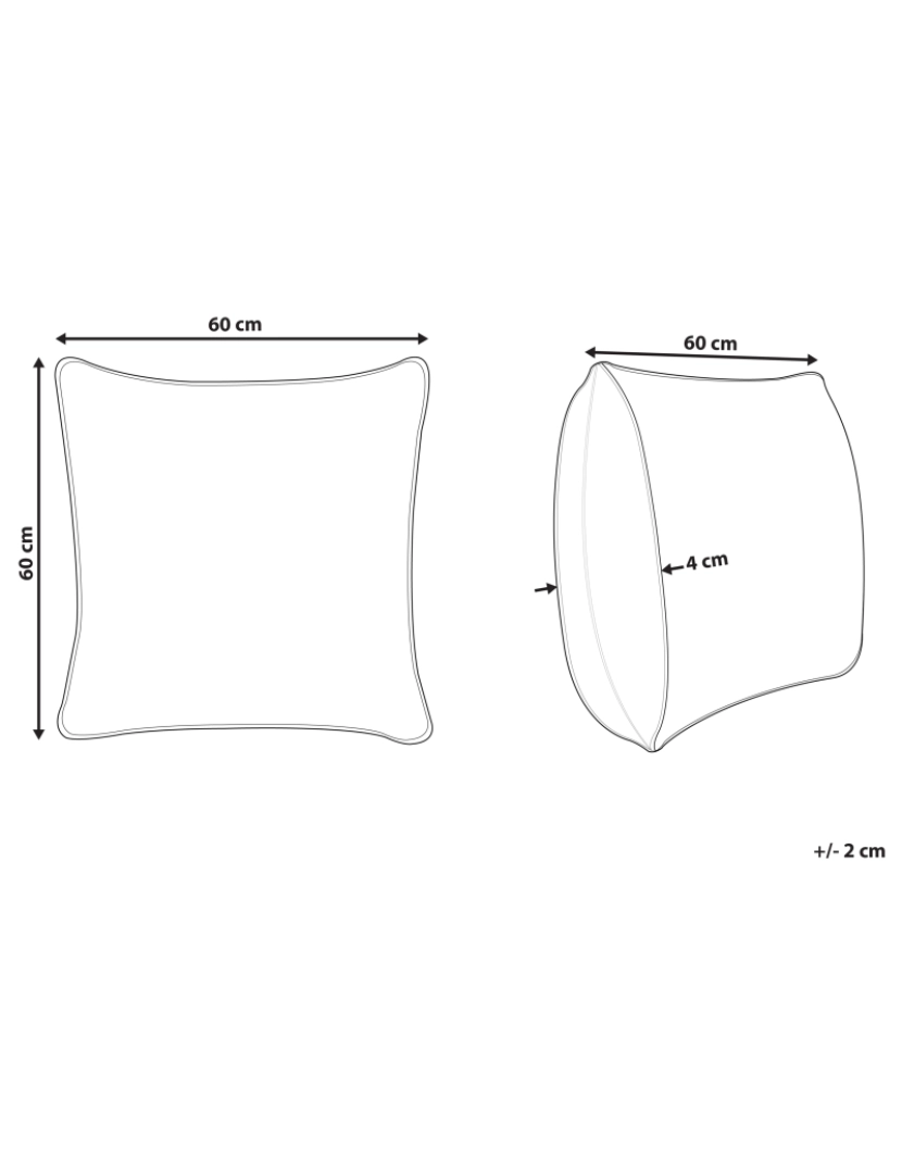 Beliani - Almofada decorativa Creme claro WATTLE 60 x 60 cm