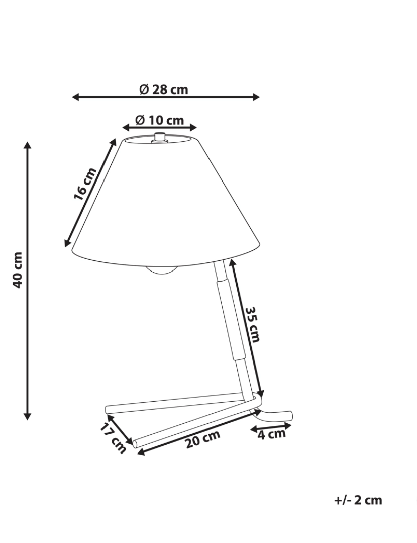 Beliani - Candeeiro de mesa em metal dourado 40 cm FLEMING