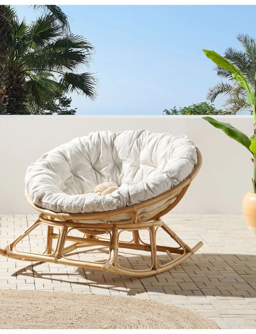 imagem de Cadeira de jardim Rattan Creme claro ORVIETO2