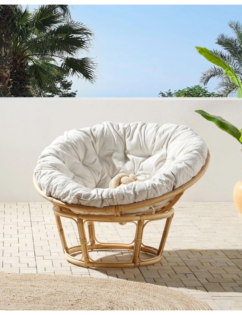 imagem de Cadeira de jardim Rattan Creme claro SALVO2