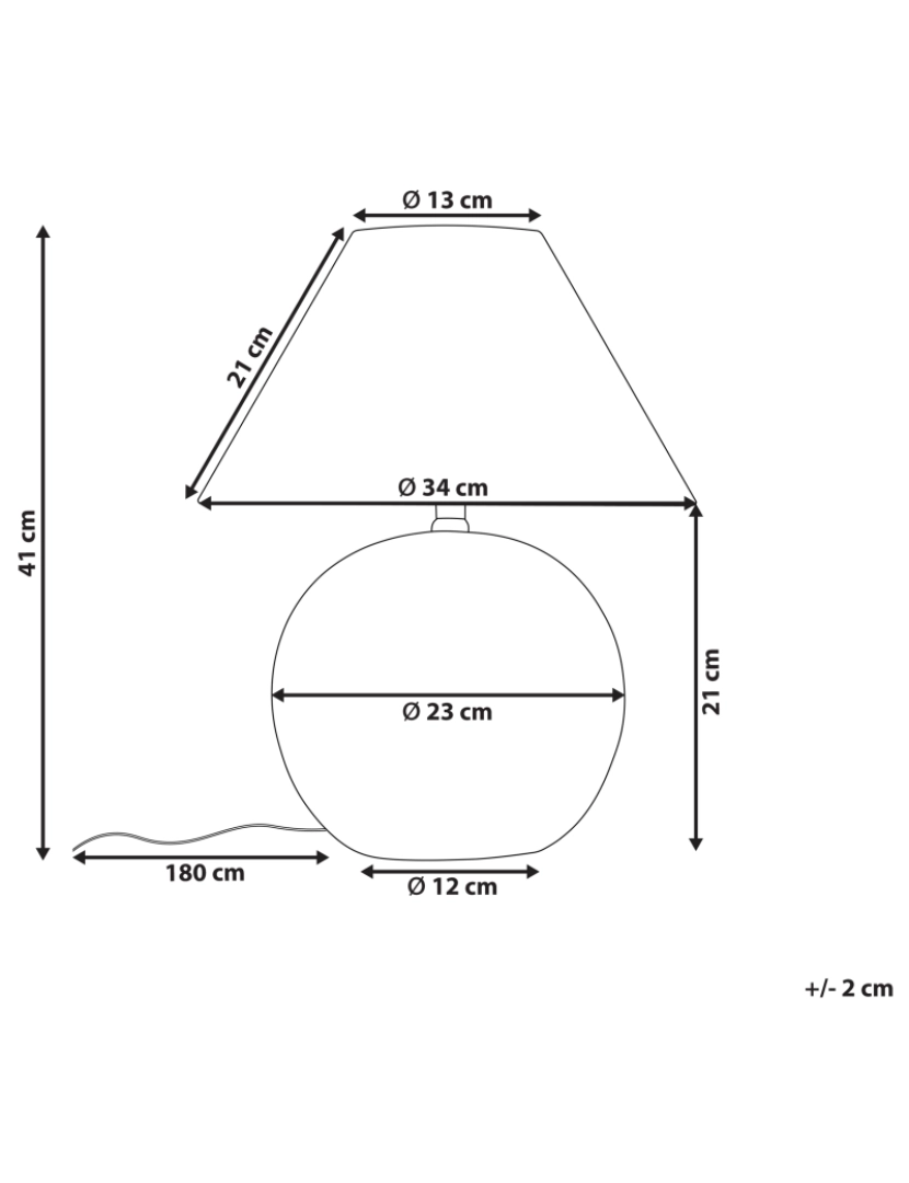 Beliani - Candeeiro de mesa em cerâmica laranja 41 cm LIMIA