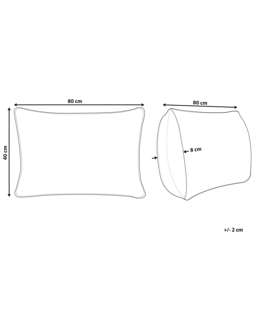Beliani - Almofada de alto perfil com enchimento de poliéster 40 x 80 cm TRIGLAV