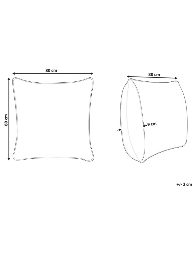 Beliani - Almofada de alto perfil com enchimento de poliéster 80 x 80 cm TRIGLAV