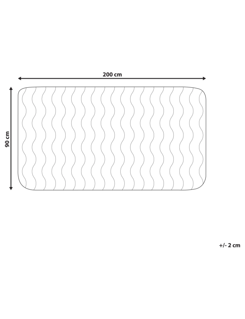 Beliani - Microfibra Sobre-colchão 90 x 200 cm Tamanhos Diversos