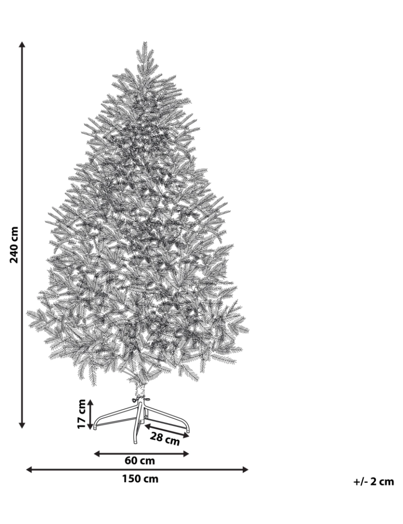 Beliani - Árvore de natal com efeito de neve branca 240 cm BASSIE