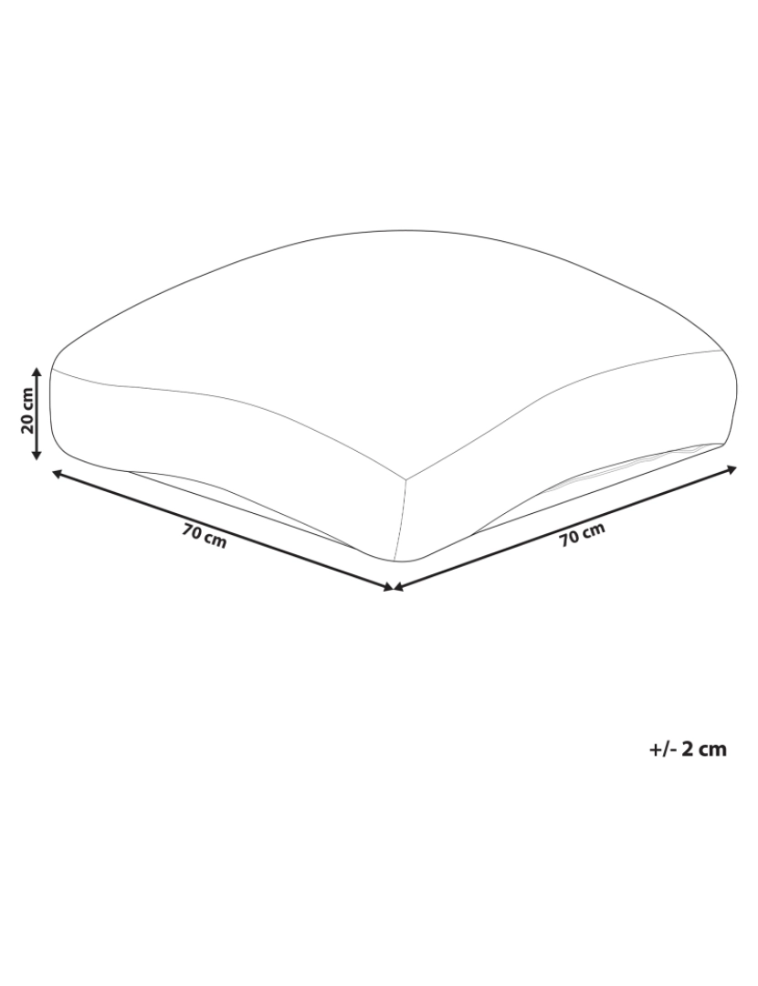 Beliani - Almofada de chão em algodão creme e castanho 70 x 70 x 15 cm JOARA