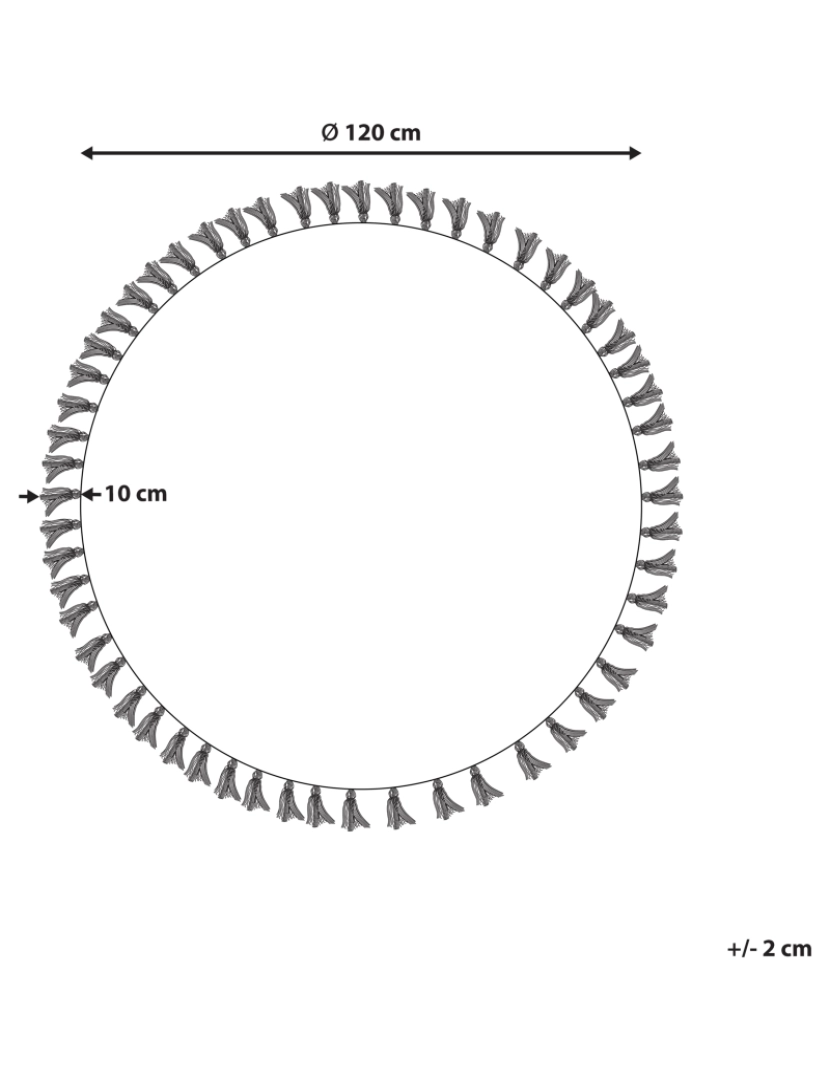 Beliani - Tapete em algodão e juta creme e branco ⌀ 120 cm SAMSUN