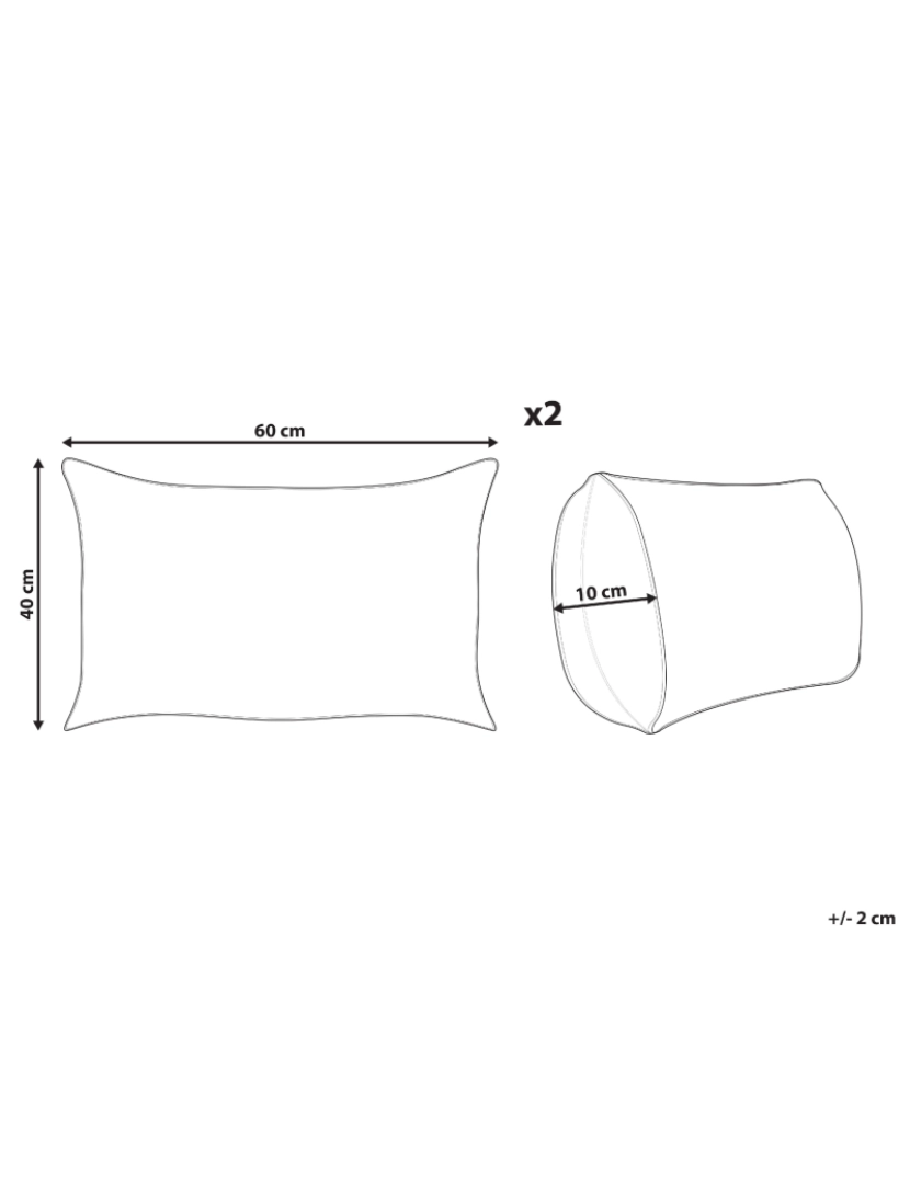 Beliani - Conjunto de 2 almofadas de jardim com padrão de folha verde 40 x 60 cm TERMINI