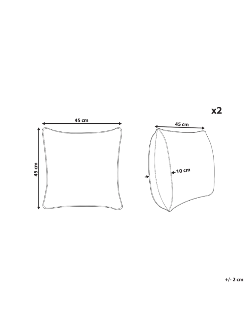 imagem de Conjunto de 2 almofadas decorativas de jardim com padrão abstrato castanho 45 x 45 cm SEBORGA1