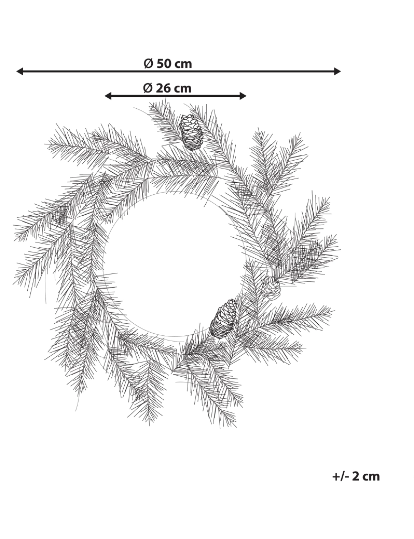 imagem de Grinalda decorativa verde com iluminação LED ⌀ 50 cm WHITEHORN1