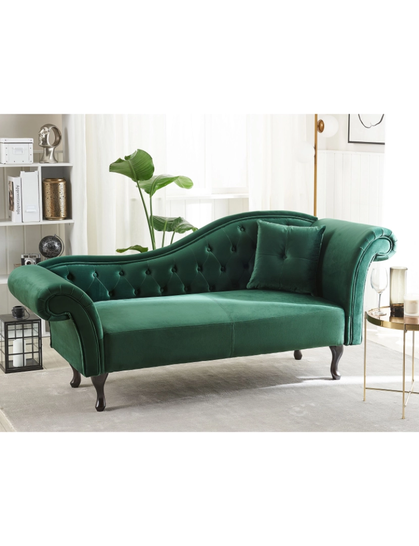 imagem de Chaise-longue em veludo verde escuro versão à direita LATTES2