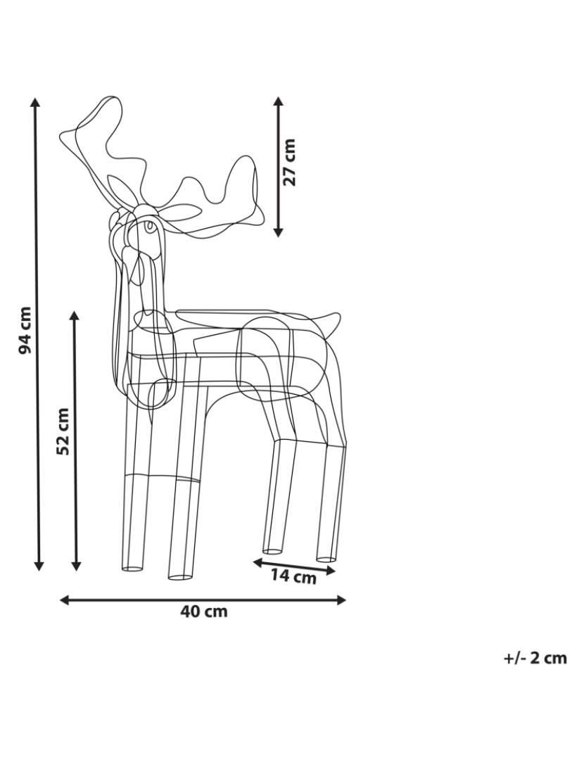 Beliani - Decoração LED para exterior rena animada branca 94 cm INNNES
