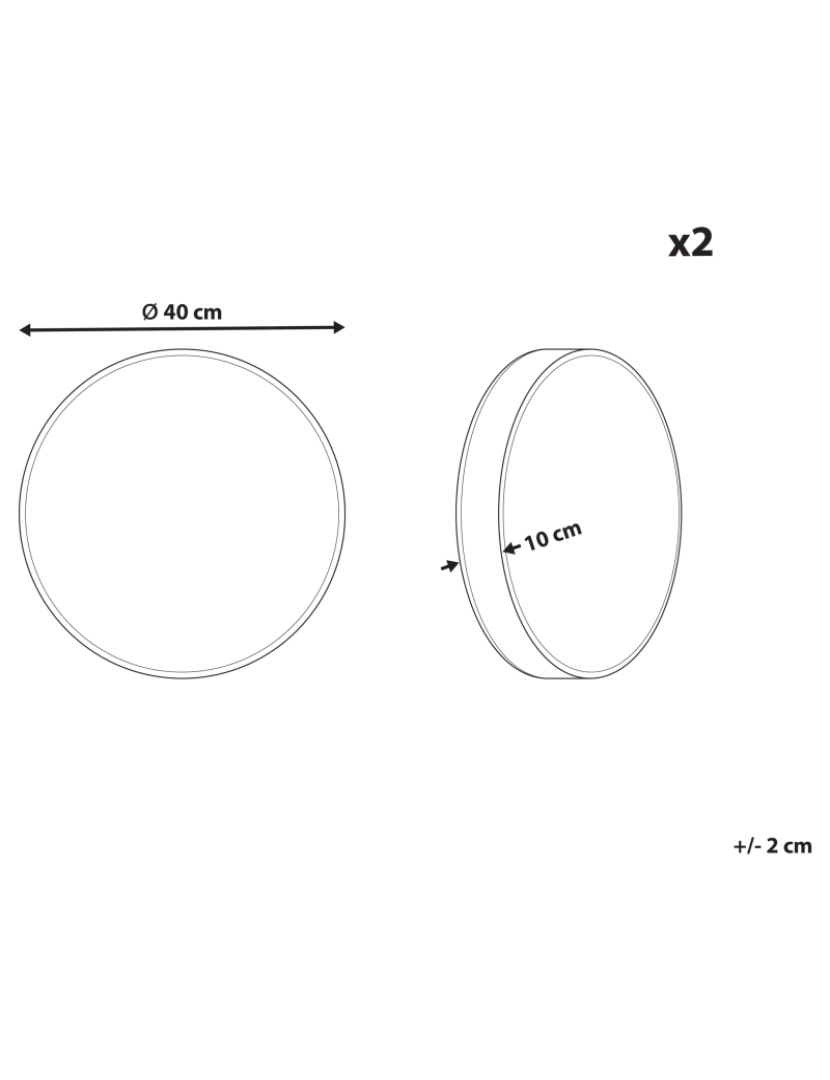 Beliani - Conjunto de 2 almofadas decorativas de jardim com padrão de abelhas creme ⌀ 40 cm CANNETO