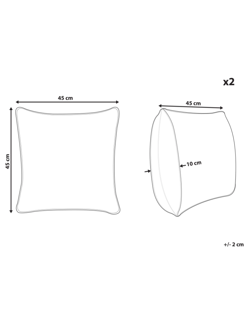 imagem de Conjunto de 2 almofadas de exterior com padrão de folha azuis 45 x 45 cm VEGLINO1