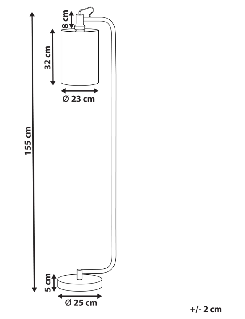 imagem de Candeeiro de pé em metal cor de cobre 155 cm LIBERIA1