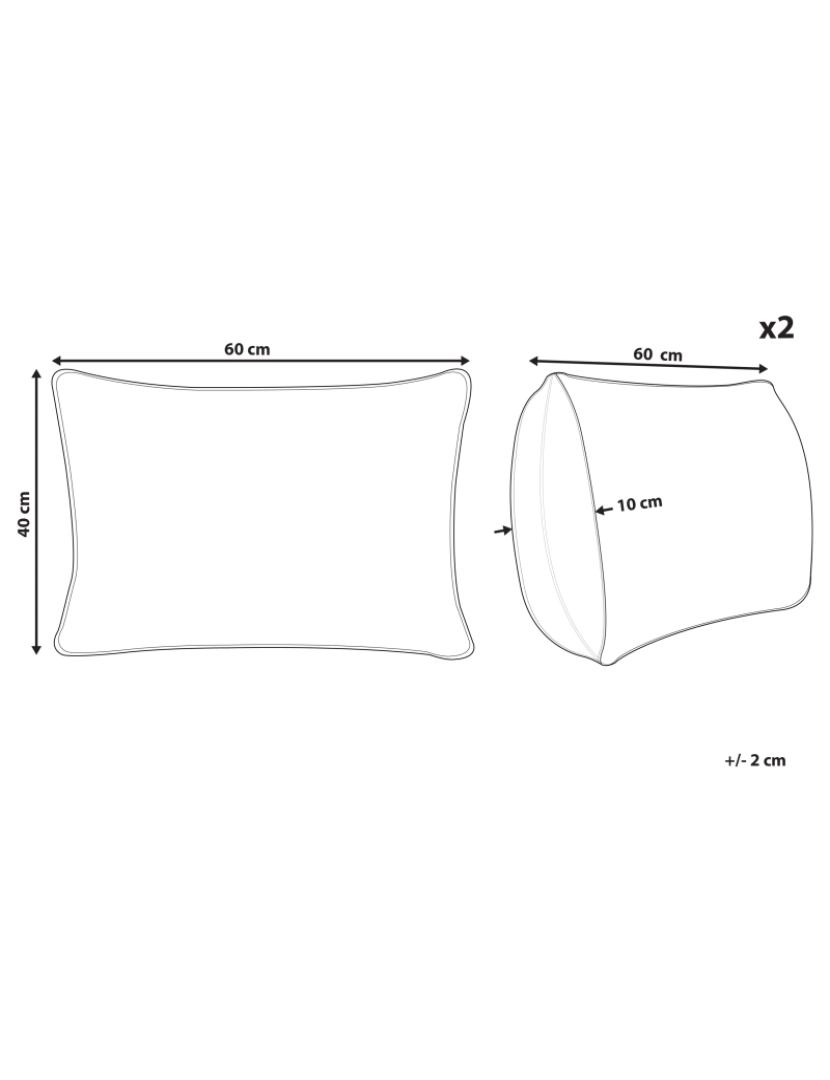 Beliani - Conjunto de 2 almofadas Multicolor VEREZZI 40 x 60 cm