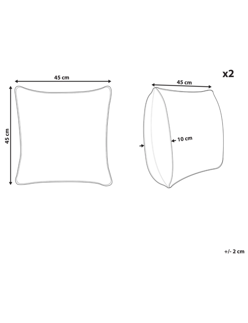 Beliani - Conjunto de 2 almofadas Multicolor SESBANIA 45 x 45 cm
