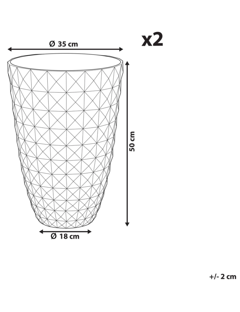 imagem de Conjunto de 2 vasos para plantas em fibra de argila azul marinho 35 x 35 x 50 cm FERIZA1