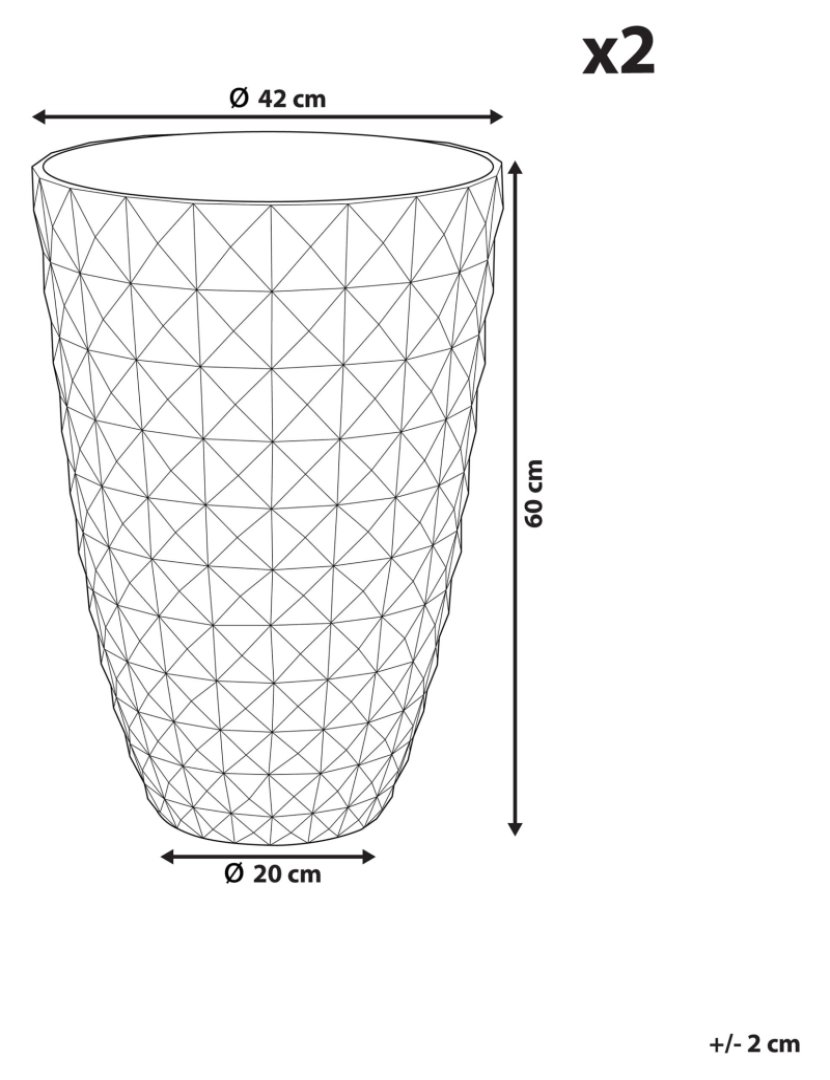 imagem de Conjunto de 2 vasos para plantas em fibra de argila azul marinho 42 x 42 x 59 cm FERIZA1